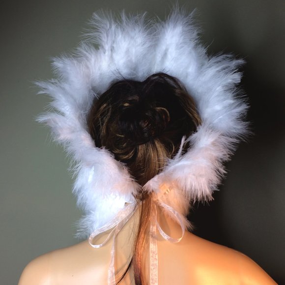 White Feather Headdress - Fluffy Marabou - Picture 12 of 12